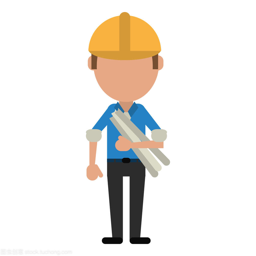 建筑施工計(jì)劃頭盔的人